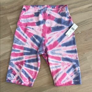 Electric & Rose Pink and Purple Tie-Dye Athletic Shorts